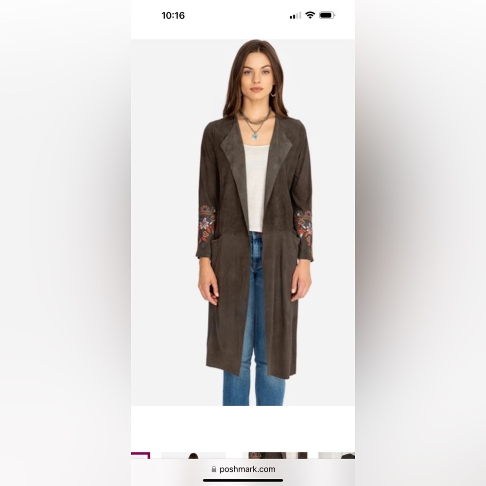 Johnny Was NWT LAINAI SUEDE COAT. XS $550.